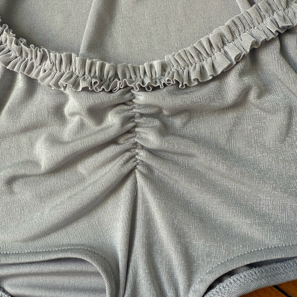 Gray Ruffled Bodysuit - Picture 4 of 5